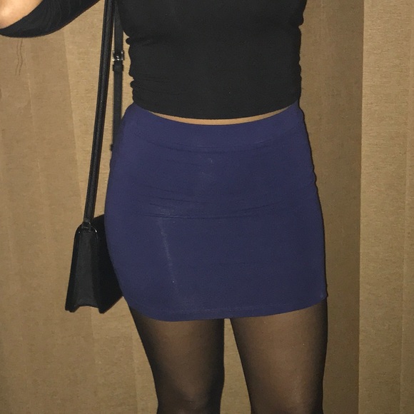 blue bodycon skirt